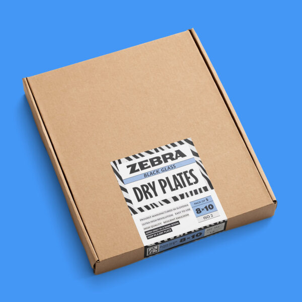 Zebra 8x10 Black Glass Dry Plates